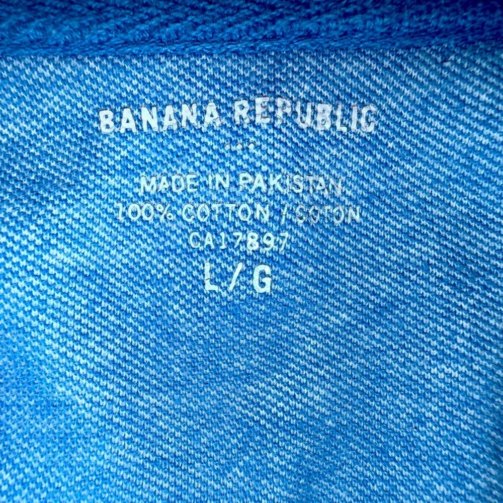 Banana Republic Men’s Blue Polo Shirt Size Large 100% Cotton Casual Classic